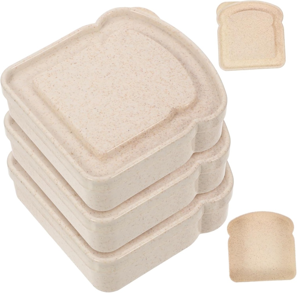 ABOOFAN 4Pcs Portable Camping Food Storage Boxes Practical Picnic Bread Holders Lightweight Bakery Containers for Fresh Bread Fruits and Snacks for Outdoor Use