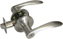 Satin Nickel Privacy Bedroom Bathroom Lock Door Lever Handle Knob (Bed and Bath) 836DC
