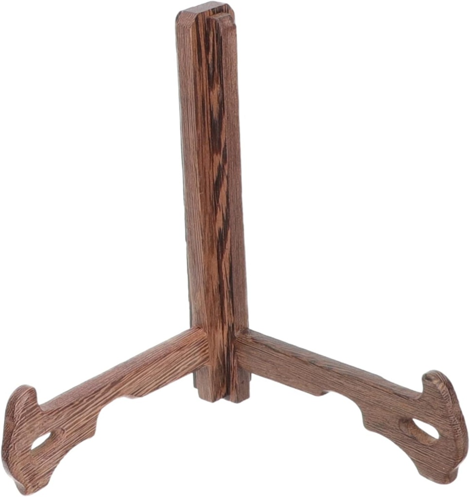 Wooden Plate Stand Display Rack for Kitchen and Tea Cakes Adjustable Storage Holder for Decorative Plates and Dishes Tea Cake Display Stand