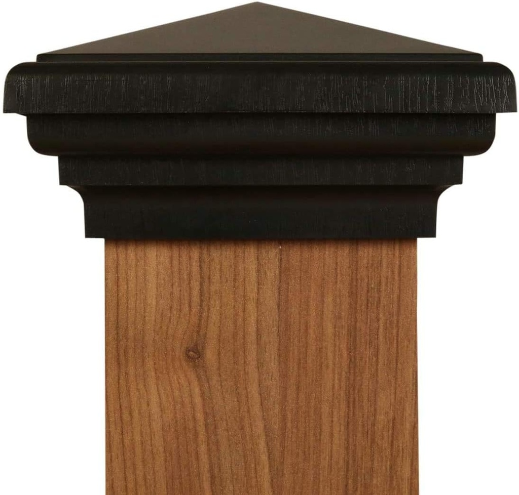 4x4 Black Pyramid Post Cap fits Pressure Treated Post (3.5"x3.5") Most Common Size New England Style Square Top for Outdoor Fences, Mailboxes & Decks, by Atlanta Post Caps…