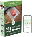 Beelicious Pro Precut Vacuum Sealer Bags for Food Storage 100 Count 8" x 12" with BPA-Free, Heavy Duty, Commercial Vacuum Seal Bags for Sous Vide & Seal a Meal