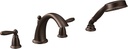 Moen Brantford Oil Rubbed Bronze Two-Handle Deck Mount Roman Tub Faucet Trim Kit with Single Function Handshower, Valve Required, T924ORB