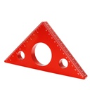 Aluminum Alloy Triangle Ruler, 45 Degree Angle, Precision Woodworking Tool, DIY Height Measuring Gauge, 140mm (Red)
