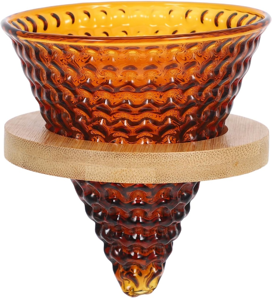 Luxshiny 1set Glass Pour-over Coffee Dripper Reusable Espresso Funnel for Home Brewing Ergonomic Heat-resistant Filter Cup for Coffee Tea and Easy to Maintain