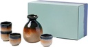 , Traditional Japanese Sake Mug Set, Manual Ceramic Mugs, Handmade Sake Tool Set, 1 Sake Pot, 4 Sake Cups,White
