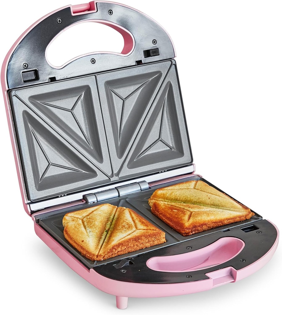GreenLife Pro Electric Panini Press Grill and Sandwich Maker, Healthy Ceramic Nonstick Plates,Easy Indicator Light, PFAS-Free, Pink