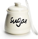 Ceramic Sugar Bowl with Lid and Spoon, 12oz Porcelain Sugar Container for Coffee Bar Accessories