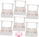 1set Bakery Cupcake Box Window Cell Muffin Holder Container for Tarts and Pastries for Events and Catering Includes Ribbon