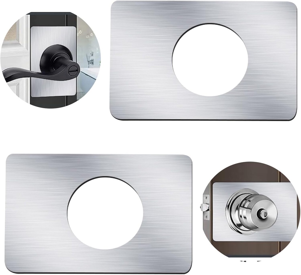 Door Reinforcement Plate,Door Lock Repair kit,Door Knob Deadbolt Repair Backplate Reinforcer Kit, 2 PCS with 304 Stainless Steel Material
