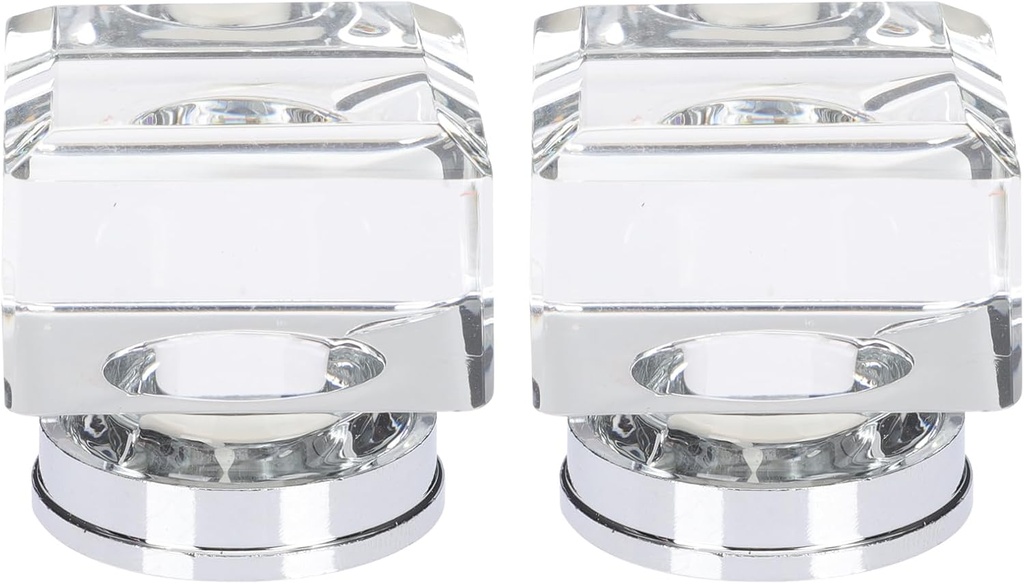 DOITOOL 2pcs Clear Square Crystal Knobs Stylish Crystal Cabinet Handles for Dresser Kitchen Cabinets and Wardrobes Elegant Pulls for Home Furniture Hardware
