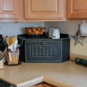 Sawdust City Wooden Corner Bread Box (Old Black)