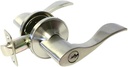 eBuilderDirect Satin Nickel Entry Entrance Lock Door Lever Handle Knob Keyed Alike 838DC (1 PC)
