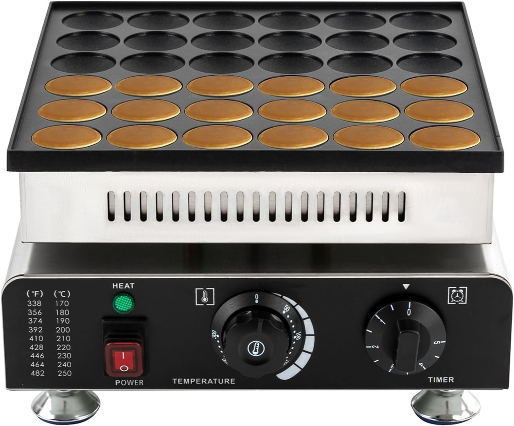 DHBREK 36pcs Mini Pancake Maker Machine, Electric Pancake Iron Muffin Machine, Non-stick Pancakes Machine for Bakery Restaurant Kitchen 5 min/batch, 110V 850W