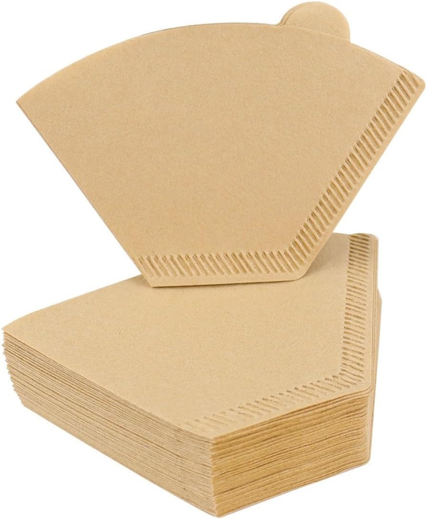 100 Count Cone Coffee Filters Unbleached Cone Filters Disposable Natural Paper Filter Compatible with Pour Over & Drip Coffee Maker (Brown)