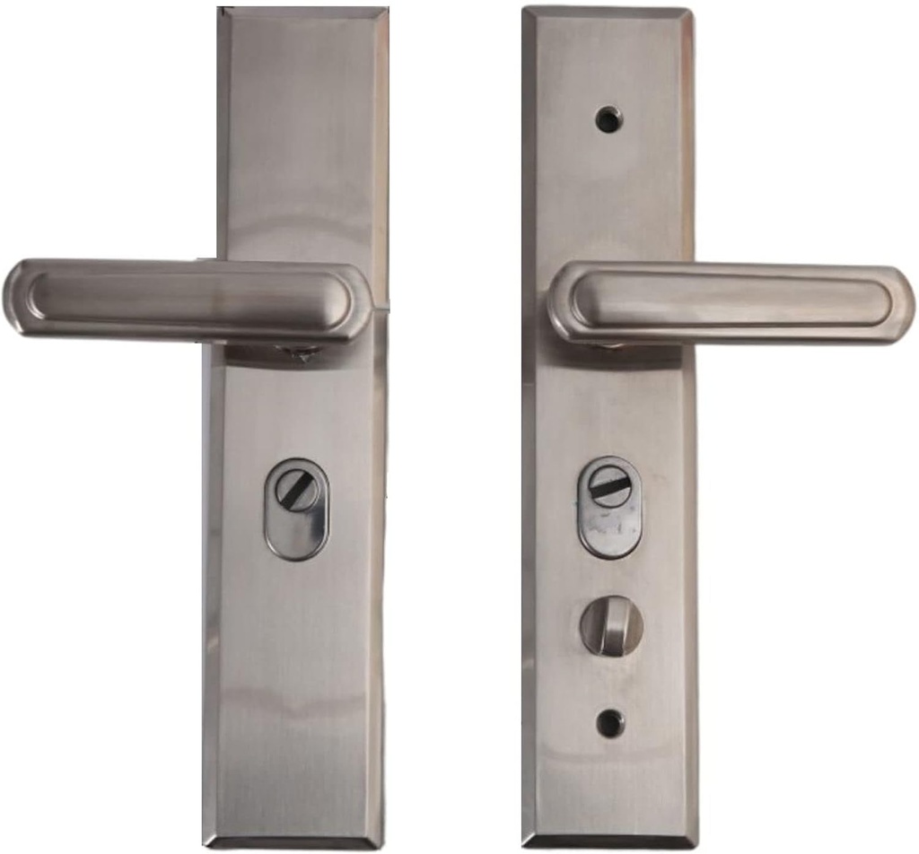 Cabinet Knobs Metal HandleSet Door Lever,Door Handle for Entrance and Front Door Handle Hardware,Hall & Closet Passage Lock-Brushed silver-2piece