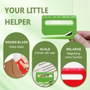 Envelope Opener, New Letter Opener Envelope Slitter, Letter Opener with Concealed Blade, Package Opener Tool with Scale, Magnifying Glass, Envelope Opener for Office (Red)