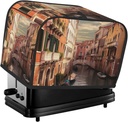 Beautiful Venice Canal View 2 Slice Toaster Covers Dustproof Splash-Proof Bread Machine Cover Fingerprint Protectors Small Washable Kitchen Appliance Cover Universal Size