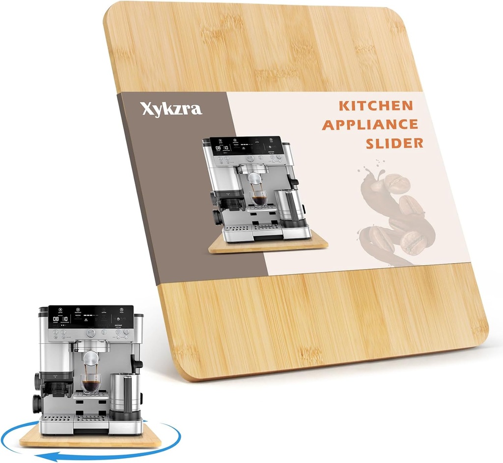 Appliance Slider for Ninja Espresso Machine ES601/ES701, Bamboo Sliding Tray for Coffee Maker, Coffee Slider for Countertop Easily from Under The Cabinet - Natural, 12.2”W x 12.6”D
