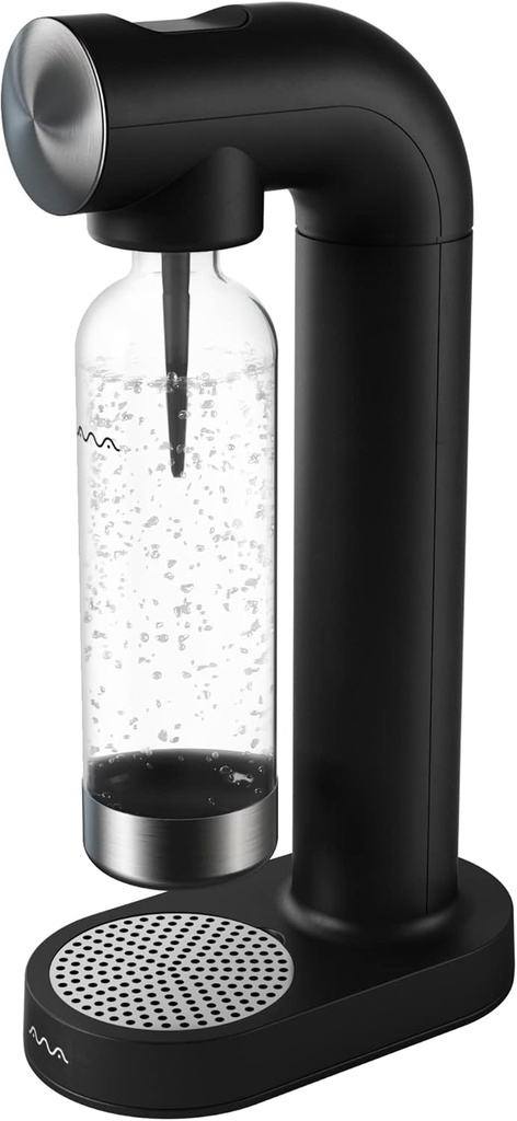 AWA WATER CARBONATOR Machine- Sparkling Water Maker & Soda Maker Machine Metal accents – With BPA Free 1L Bottle,Cordless And Stylish European Design,Compatible With Any Screw-In 60L C02 Cartridges