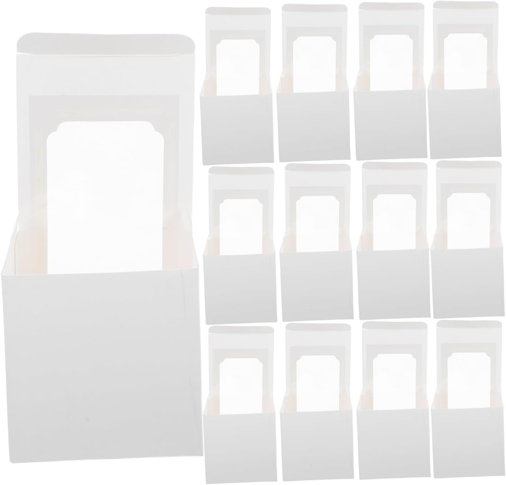 PRETYZOOM 20Pcs Individual Cupcake Boxes with Inserts Elegant Packaging for Cookies and Pastries Window Design for Weddings Showers and Birthdays