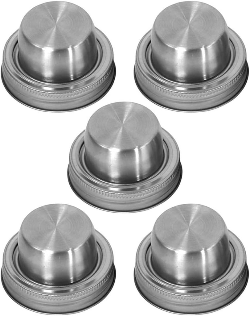 VOSAREA 5pcs Jar Shaker Lid Pepper Shaker Lids Easy Dispenser for Spices Flour