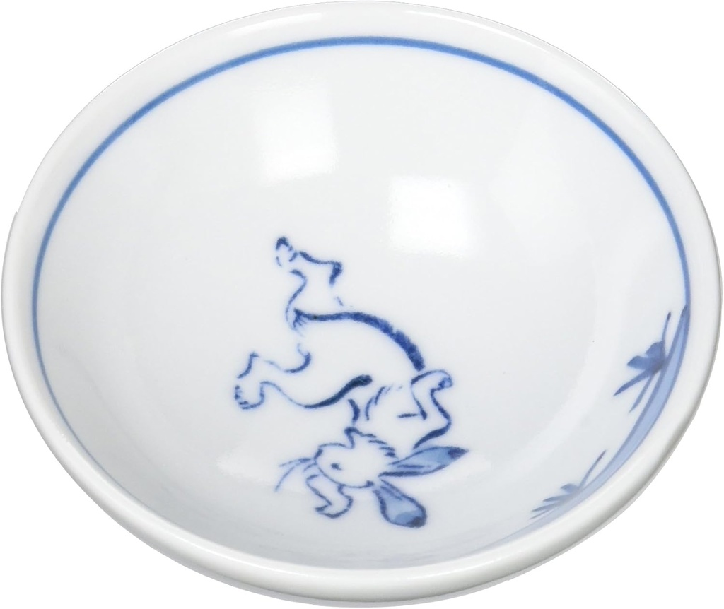 (TV Series Crafts (yamasita Craft) choju-giga Flat Raise Rabbits Glass 7.4 X 7.4 X/2.7 cm 11304160