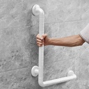 FSA Eligible, L Shaped Grab Bar for Shower, 16inch x 24inch Grab Bar for Bathtub and Shower, White Safety Bar with Luminous Rings, Handicap Grab Bars for Bathroom, Stainless Steel, Non-Slip Handrail