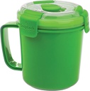 SnapLock by Progressive Soup To-Go Container - Green, Easy-To-Open, Cool Touch Handle Leak-Proof Silicone Seal, Snap-Off Lid, Stackable, BPA FREE
