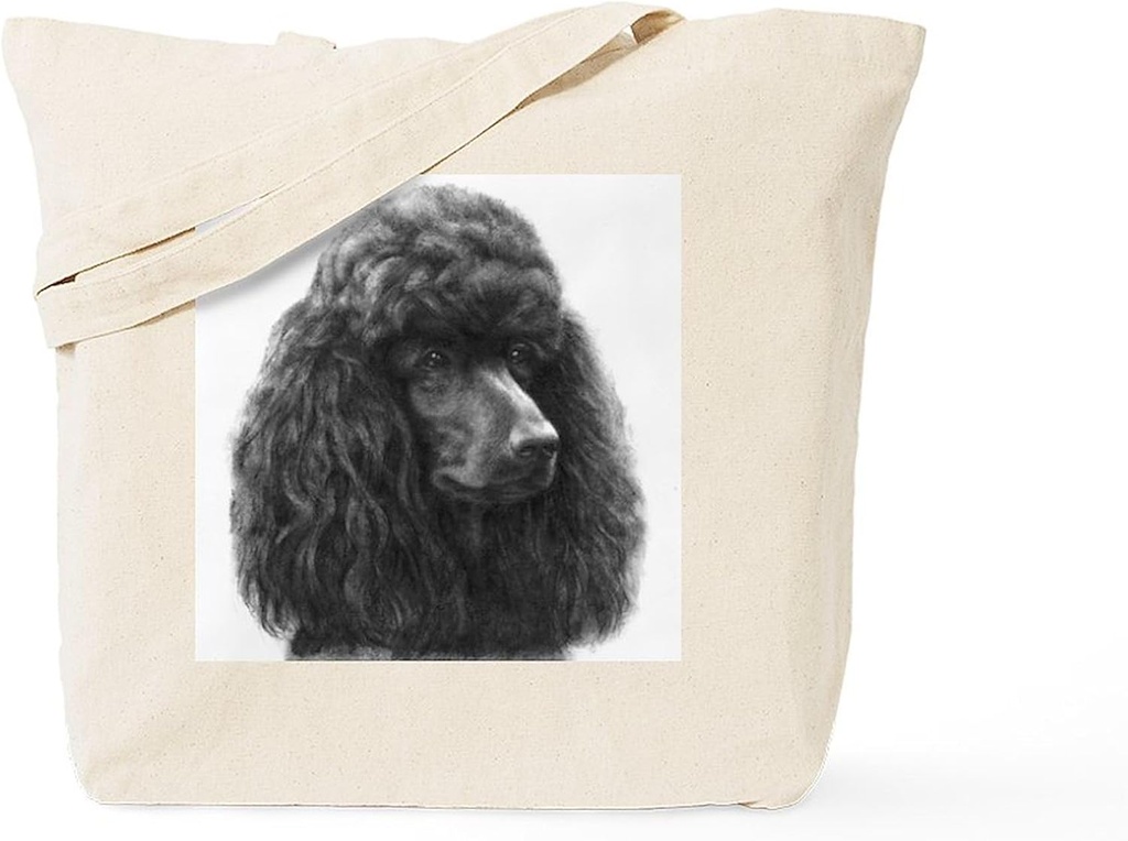 CafePress Black Or Chocolate Poodle Tote Bag Natural Canvas Tote Bag, Reusable Shopping Bag