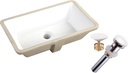 KINGSMAN Rectrangle Undermount Vitreous Ceramic Lavatory Vanity Bathroom Sink Pure White (20.9 INCH with Pop-up Drain)