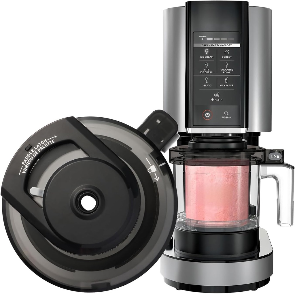 Outer Bowl Lid for Ninja Creami Ice Cream Makers, Reusable Creami Replacement Lid Compatible with NC299AMZ/NC301/NC300/Series(NO Paddle) Ninja Creami Replacement Parts
