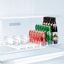 LumoShine Drink Organizer for Fridge, Self-Pushing Soda Can Dispenser for Refrigerator, Width Adjustable Pusher Glide for 12oz to 20oz holds (White, 14.96" D x 18.89" W— 6 Rows)