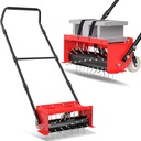 VASALAID Manual Rolling Lawn Aerator,Pre-Attached Spike Grass Rolling Aerators Tool with Wheels for Lawns,Garden,and Yard Grass