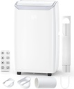 14,000 Btus Portable Air Conditioner, Air Conditioners with Auto Fan, Built-in Dehumidifier, Portable AC Unit for Rooms Up to 750 Sq Ft, Remote Control, Window Mount Exhaust Kit, White