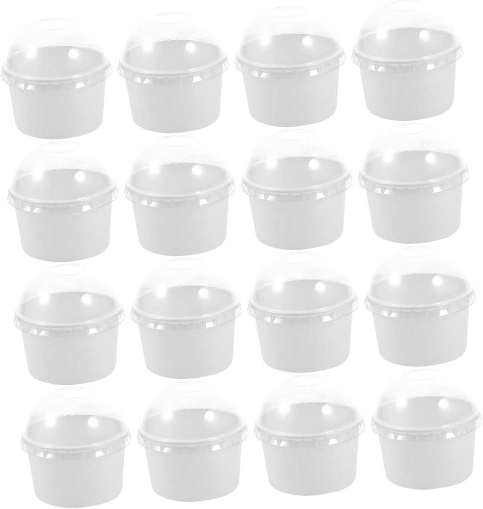 Cabilock 50Set Ice Cream Bowls with Dome Lid Snack Containers for Desserts Yogurt and Parfaits for Parties Weddings and Special Events