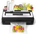 Deluxe Food Vacuum Sealer with Cutter, Suitable for Smooth Bags or Textured Bags, Powerful 80kPa Suction Power, with 10 Vacuum Seal Bags