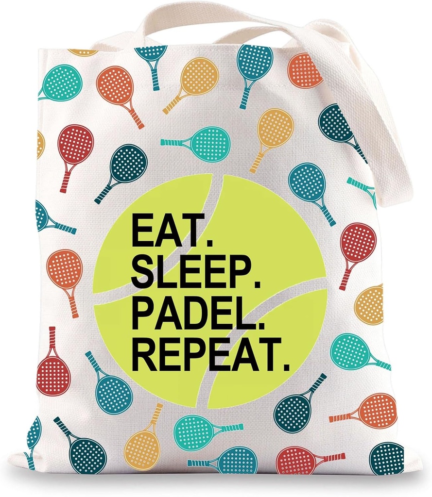 JNIAP Padel Tennis Tote Bag Padel Lovers Gifts Eat Sleep Padel Repeat Padel Tennis Player Gifts Padel Coach Tote Bag