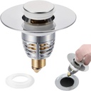 Sink Stopper Universal, Bathroom Sink Plug, Pop-up Sewer Filter for 1.06~1.61'' Drain Holes, Anti Clogging Sink Drain Filter with Hair Catcher, Perfect for Bathroom Kitchen Sink