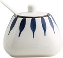 Garneck Ceramic Spice Jar with Lid and Spoon 350ml Japanese Seasoning Container for Kitchen Storage White Porcelain Salt Box for Condiments