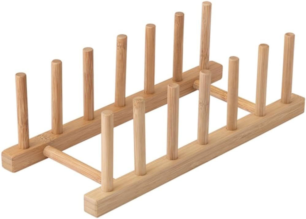 2Pcs Rack for Plates Dishes Cookware Space Saving Organizer for Countertop Smooth Surface Design for Scratch Protection Easy Assembly with Parts