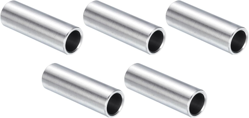 uxcell 5pcs Stainless Steel Spacer 3/8" Bore x 1/2" OD x 1-1/2" Length Screw Standoff Bushing Plain Finish Round Metal Spacer for 3/8 Screws Bolts and Rods