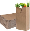 EcoQuality 100 Brown Kraft Paper Bag (8 lb) Small - Paper Lunch Bags, Small Snacks, Gift Bags, Grocery, Merchandise, Party Bags (6 1/8 x 4 1/8 x 12 7/16 in.) (8 Pound Capacity)