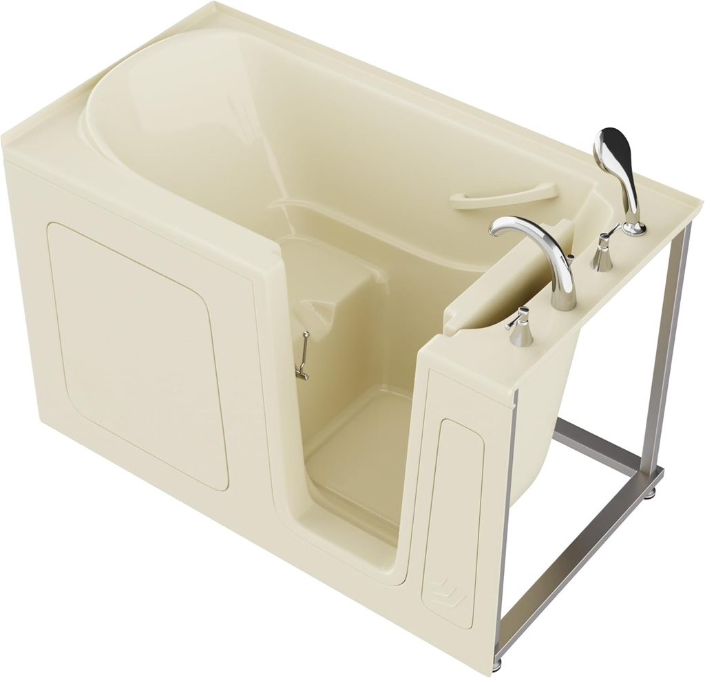 ANZZI Tubs Series Wide Opening Door Right Drain Quick Fill Walk-In Soaking Tub in Biscuit Finish 32 in. x 60 in. | AMZ3260RBS
