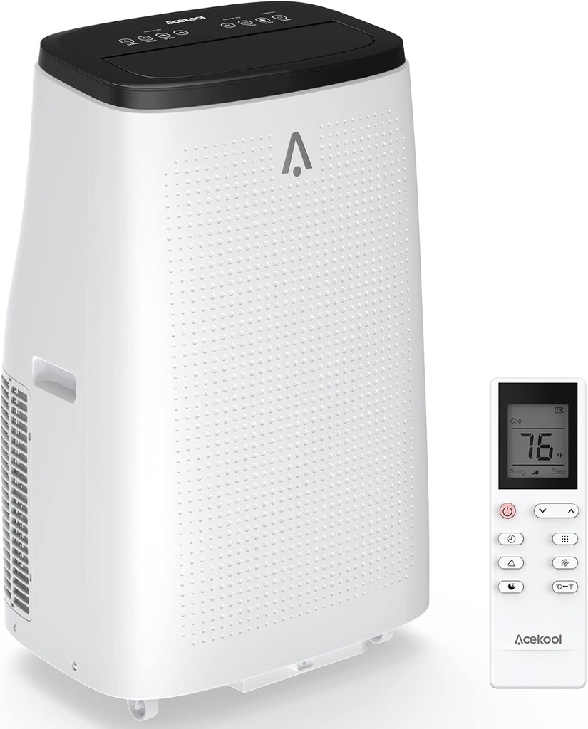 14000 BTU Portable Air Conditioner 3 In 1 Cooling Dehumidifier Fan for Large Rooms Up to 750 Sq Ft Ultra Quiet 50dB with Window Kit and Remote Control Self Evaporative System