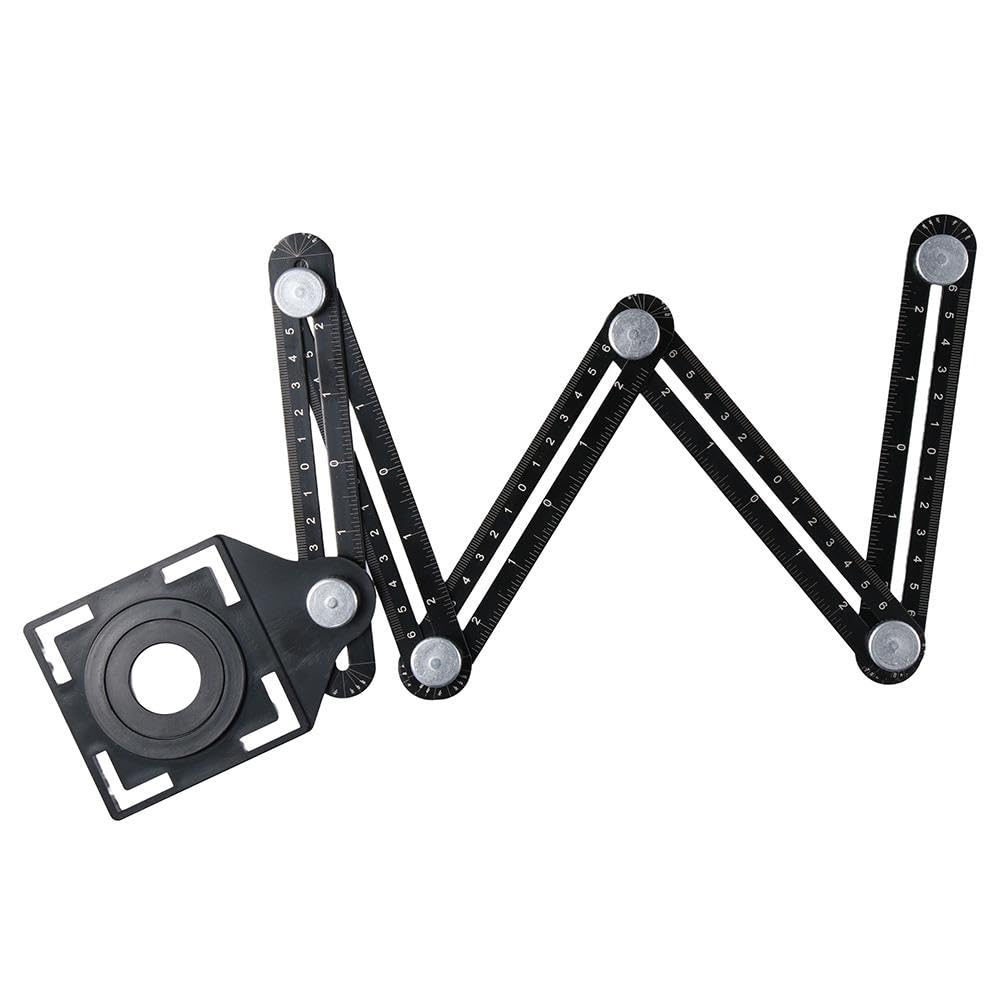 Aluminum Alloy Multi-Function Angle Ruler with Hole Punch Locator and Tile Opening Hole Measuring Tool