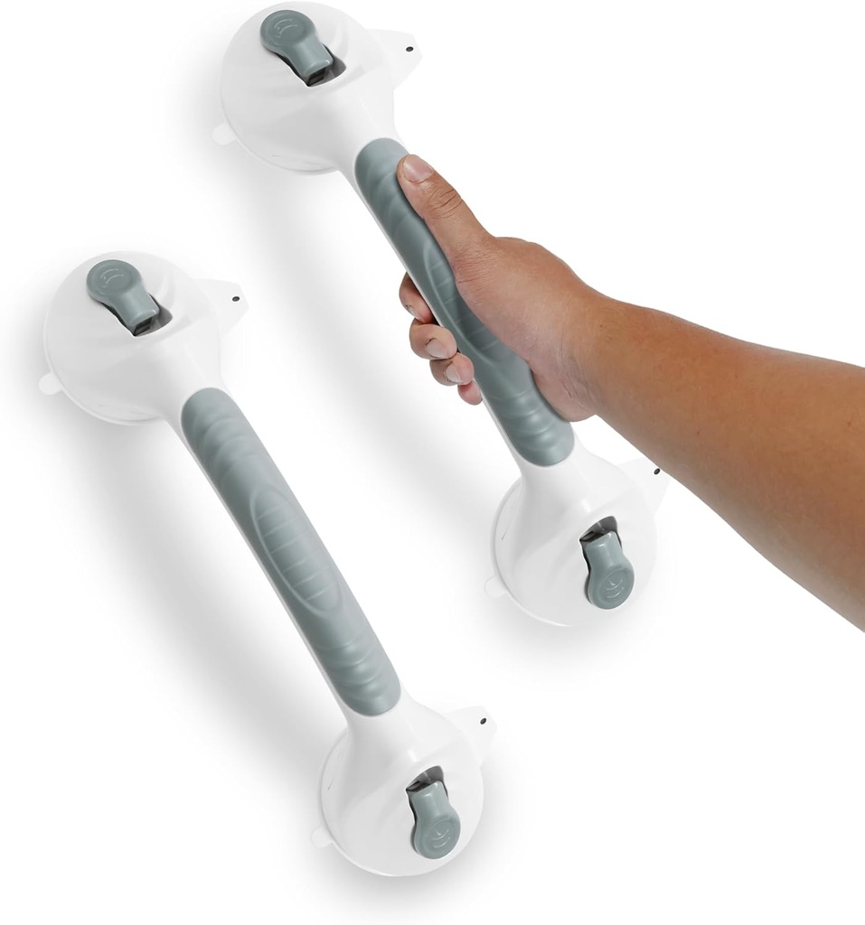 Grab Bars for Bathtubs and Showers, 2 Pack 15 Inch Handles, Strong Suction Grab Bar, Anti-Slip for Seniors, Bathroom Handicap Grab Bars with Indicators
