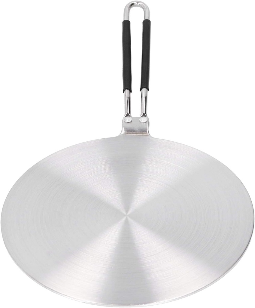 Induction Adapter Plate, Induction Plate Adapter Stainless Steel Induction Adapter with Silicone Handle Cover Heat Diffuser For Gas Stove For Induction Cooker, Gas Stove, (22cm#)