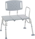 Drive Medical 12025KD-1 Folding Universal Sliding Transfer Bench, Gray