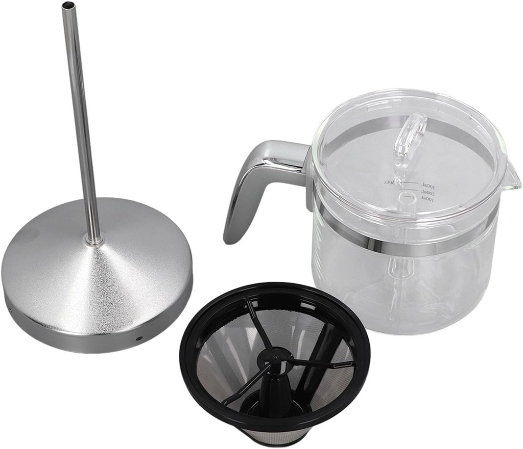 Coffee Maker Parts for TM5 TM6, Stainless Steel Filter Funnel and Anti Heat Glass Coffee Cup for Brewing Coffee in Food Processor Work Bowl