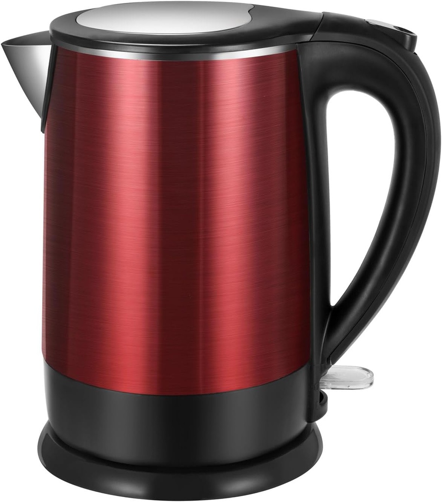 Electric Kettles Stainless Steel for Boiling Water, Double Wall Hot Water Boiler Heater, Cool Touch Teapot, Auto Shut-Off & Boil-Dry Protection, 120V/1200W, 1.7 Liter, 2 Year Warranty (wine red)